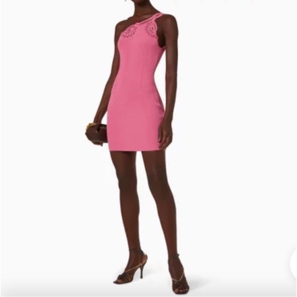 Self-Portrait Dresses & Skirts - Self-Portrait pink knit ribbed mini dress